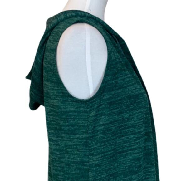 LOGO Women's Vest Green Knit Hooded Open Front Size Casual Athleisure Size XS - Picture 13 of 13